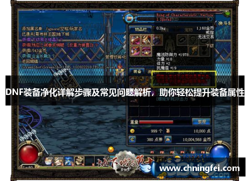 DNF装备净化详解步骤及常见问题解析，助你轻松提升装备属性